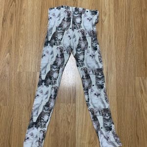 H & M cat print leggings size 8-9 yrs